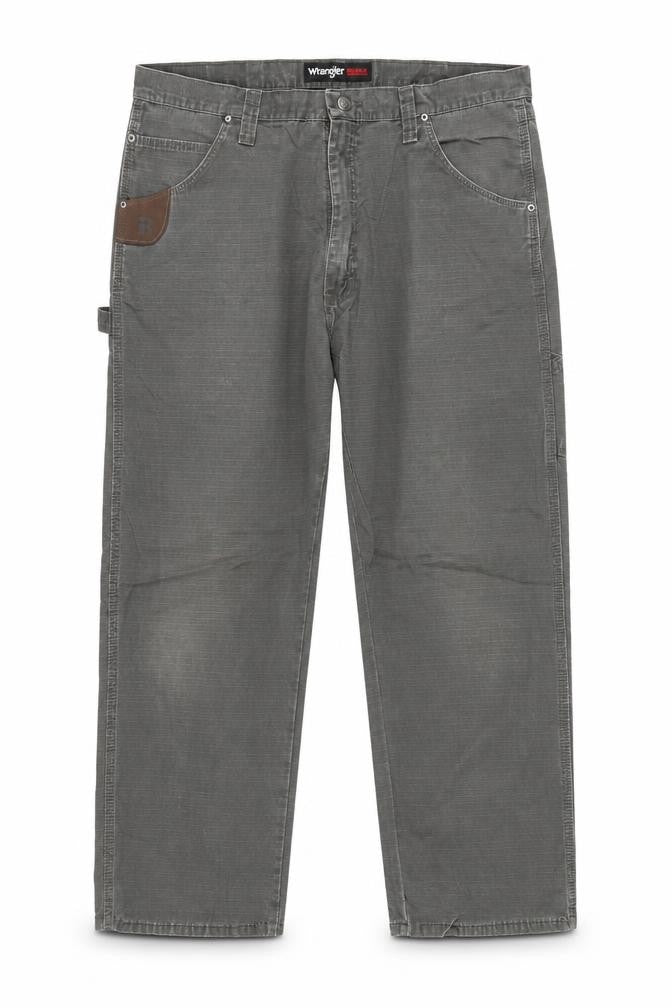 Wrangler Mens Grey Workwear Straight Jeans 40W 30L Relaxed Fit