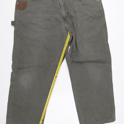 Wrangler Mens Grey Workwear Straight Jeans 40W 30L Relaxed Fit