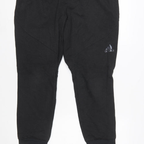 Adidas Women Black L Jogger Sweatpants 75% Polyester 25% Viscose