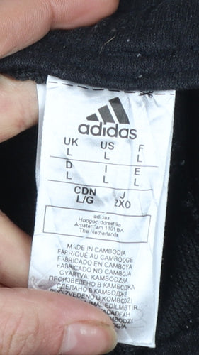 Adidas Women Black L Jogger Sweatpants 75% Polyester 25% Viscose
