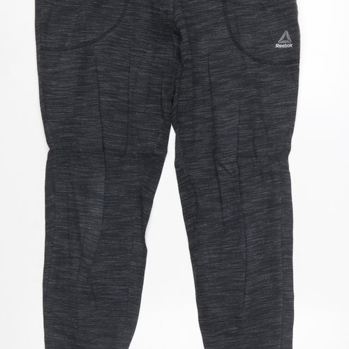 Reebok Womens Black Jogger Sweatpants M Cotton Blend Fleece