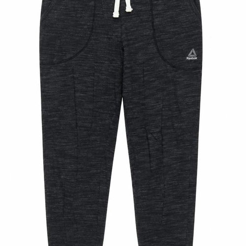 Reebok Womens Black Jogger Sweatpants M Cotton Blend Fleece