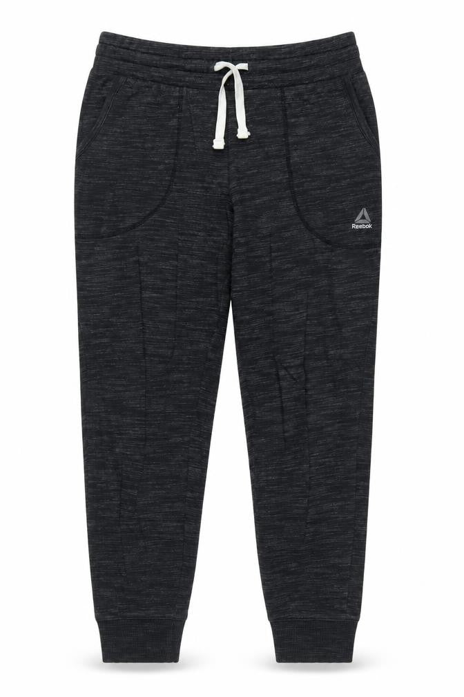 Reebok Womens Black Jogger Sweatpants M Cotton Blend Fleece