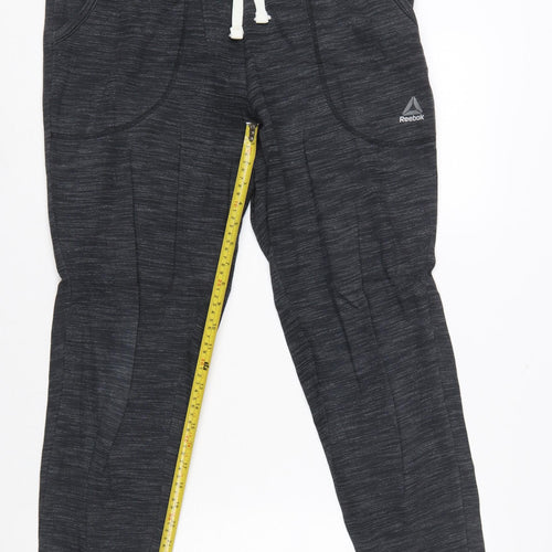 Reebok Womens Black Jogger Sweatpants M Cotton Blend Fleece