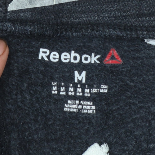 Reebok Womens Black Jogger Sweatpants M Cotton Blend Fleece