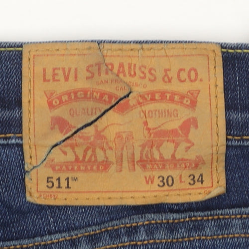 Levi’s 511 Men Blue Slim Straight Denim Jeans W30 L34