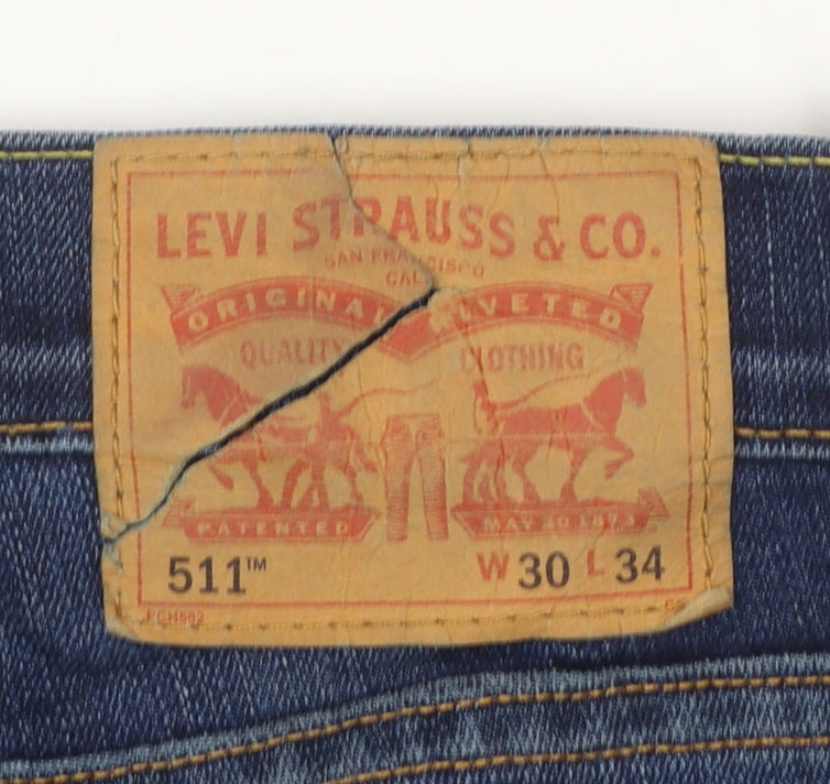 Levi’s 511 Men Blue Slim Straight Denim Jeans W30 L34