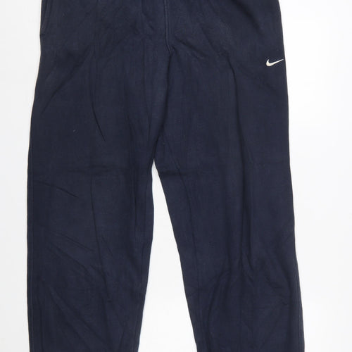 Nike Men’s Blue Fleece Joggers L 36in Elastic Waist Casual Trousers