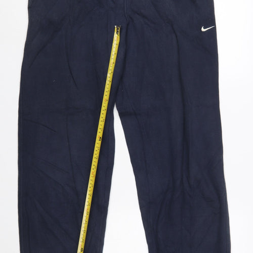 Nike Men’s Blue Fleece Joggers L 36in Elastic Waist Casual Trousers