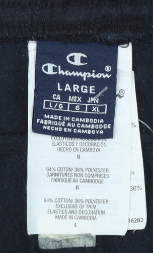 Champion Men's Black Jogger Sweatpants L Regular Fit Casual
