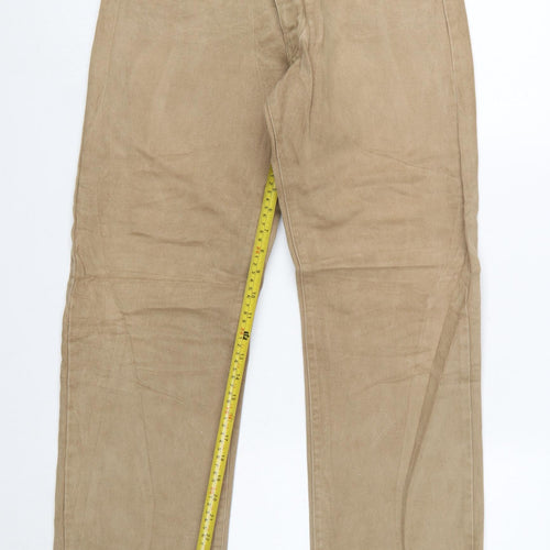 Armani Jeans Men’s Beige Straight Leg 31in Regular Fit Cotton Jeans