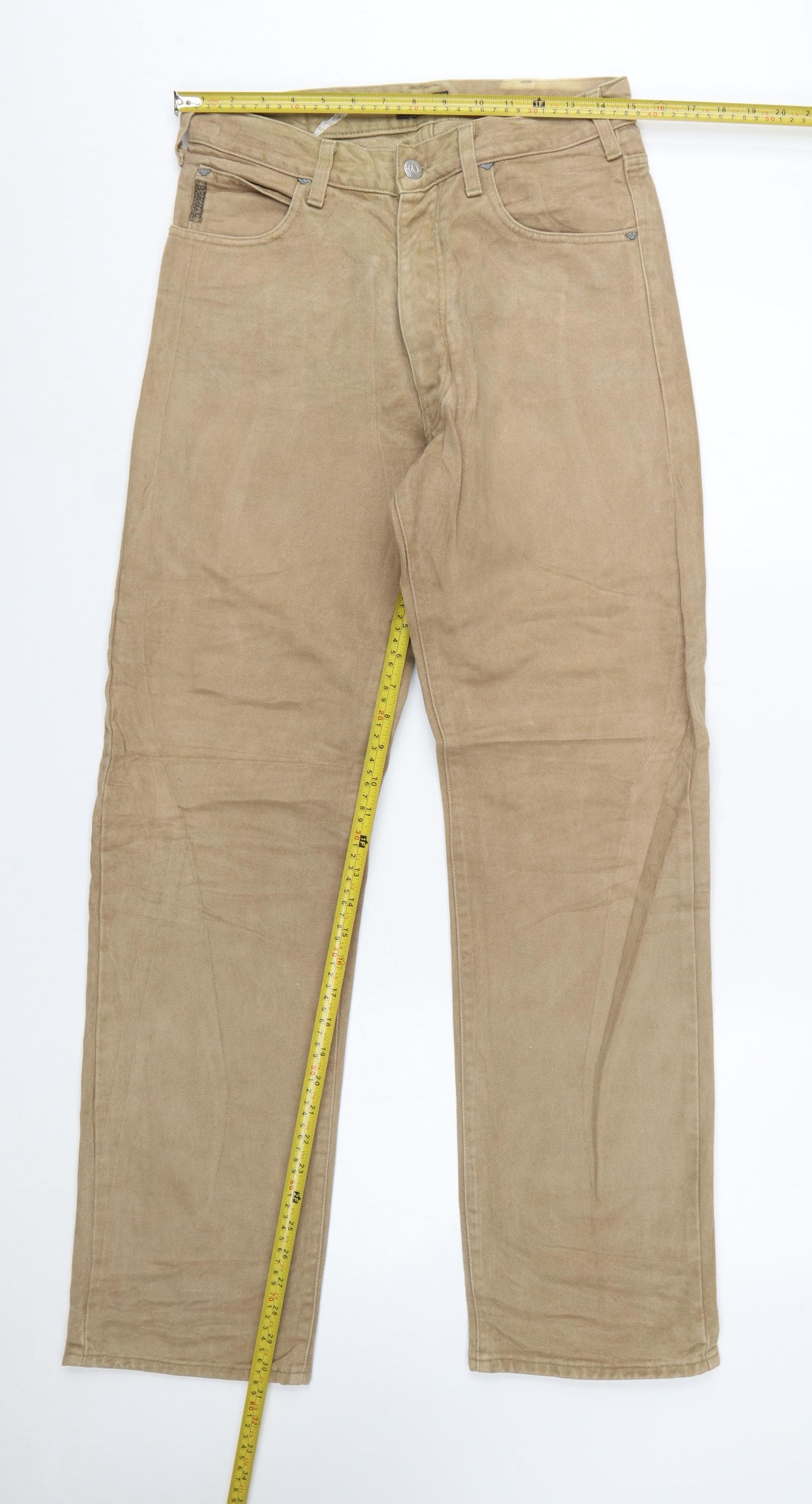 Armani Jeans Men’s Beige Straight Leg 31in Regular Fit Cotton Jeans