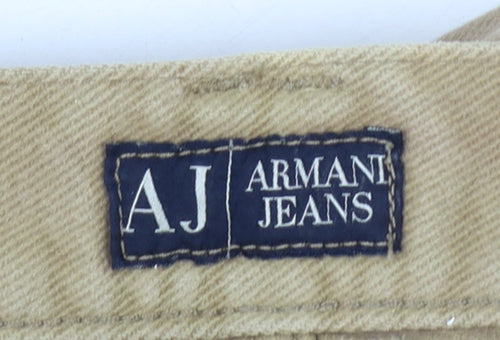 Armani Jeans Men’s Beige Straight Leg 31in Regular Fit Cotton Jeans