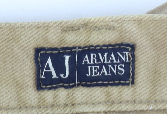 Armani Jeans Men’s Beige Straight Leg 31in Regular Fit Cotton Jeans