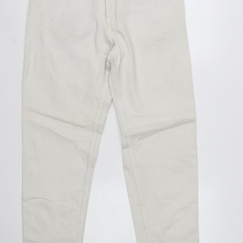 Wrangler Women Ivory High Waist Tapered Jeans Size 10 Regular