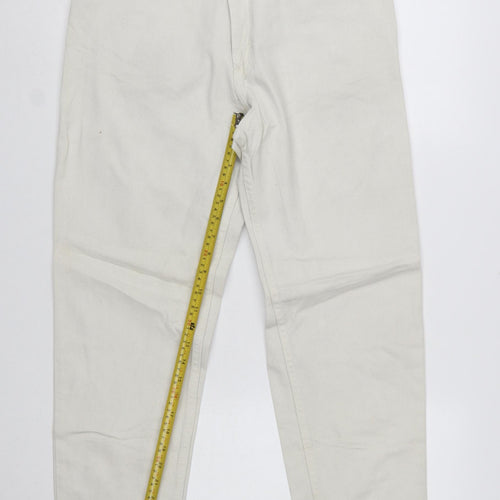 Wrangler Women Ivory High Waist Tapered Jeans Size 10 Regular