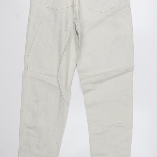 Wrangler Women Ivory High Waist Tapered Jeans Size 10 Regular