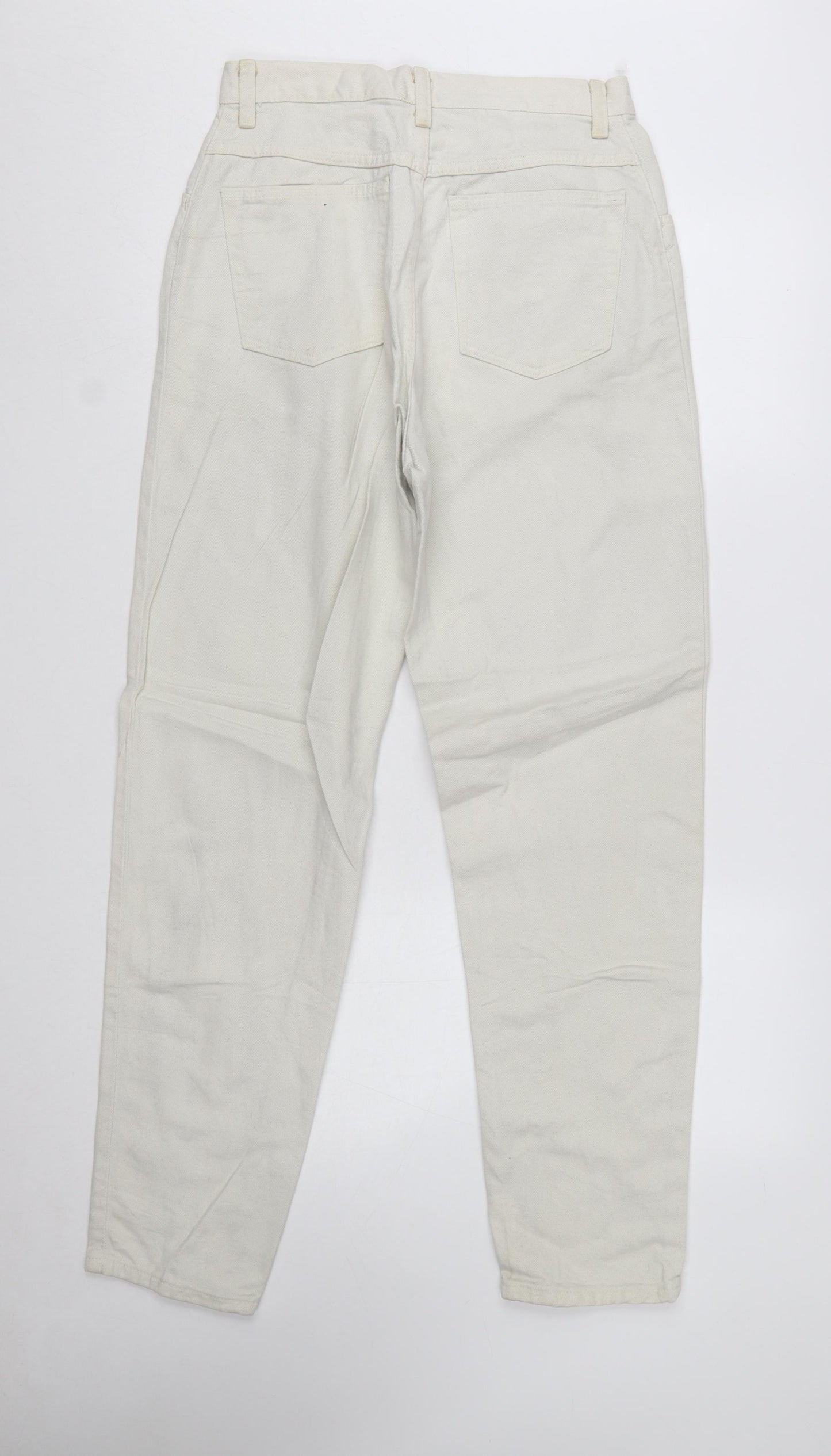 Wrangler Women Ivory High Waist Tapered Jeans Size 10 Regular