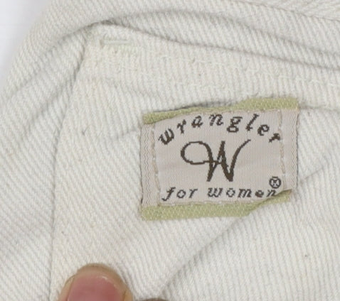 Wrangler Women Ivory High Waist Tapered Jeans Size 10 Regular