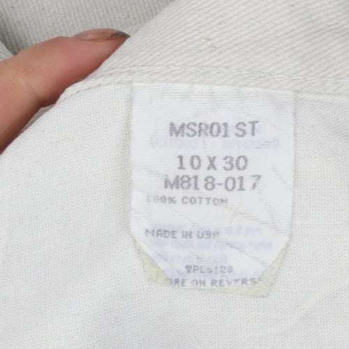 Wrangler Women Ivory High Waist Tapered Jeans Size 10 Regular