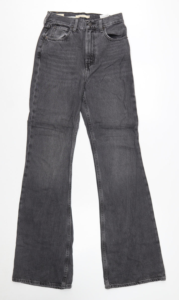 Levi's Women's Grey 70s High Flare Jeans Size 8 Regular High Rise