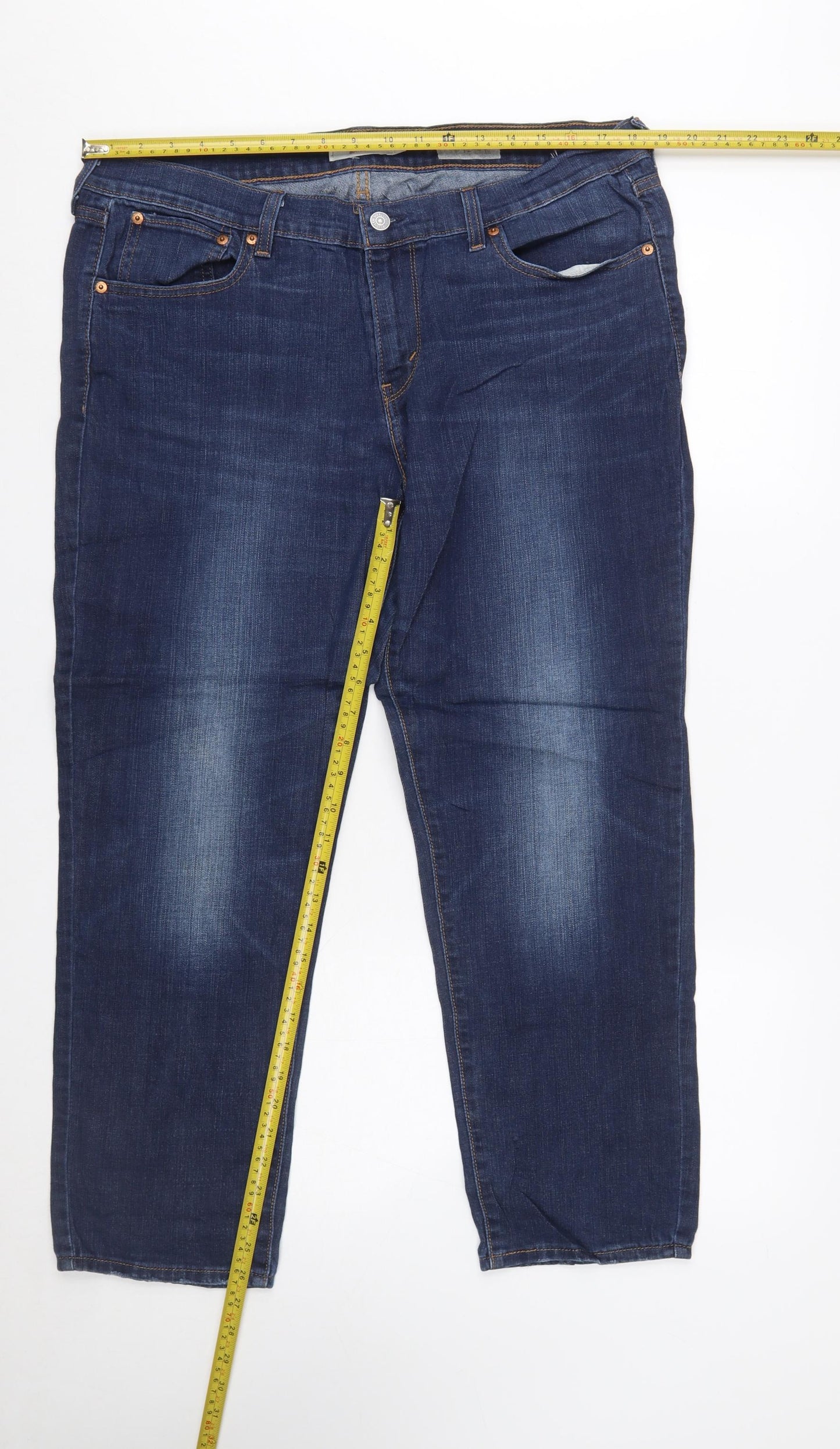 Levi's Women's Blue Boyfriend Jeans Size 32 Relaxed Fit Mid Rise