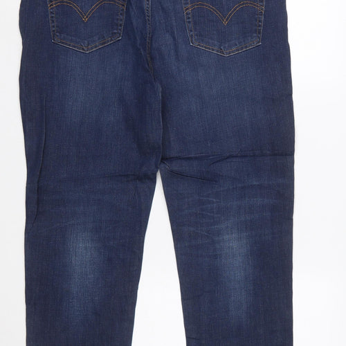 Levi's Women's Blue Boyfriend Jeans Size 32 Relaxed Fit Mid Rise
