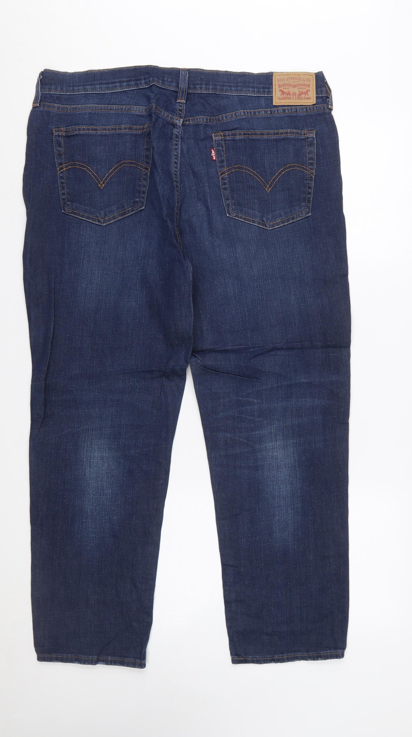 Levi's Women's Blue Boyfriend Jeans Size 32 Relaxed Fit Mid Rise