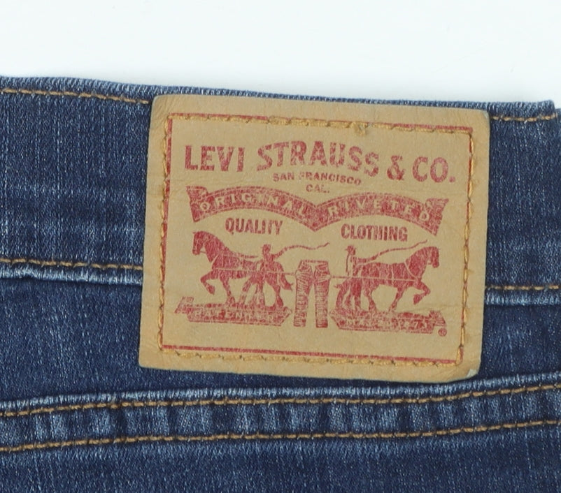 Levi's Women's Blue Boyfriend Jeans Size 32 Relaxed Fit Mid Rise