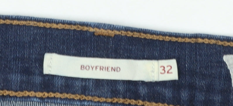 Levi's Women's Blue Boyfriend Jeans Size 32 Relaxed Fit Mid Rise
