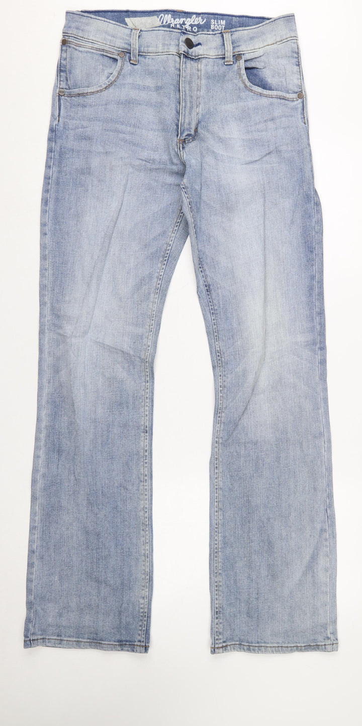 Wrangler Retro Slim Boot Light Blue Men's Jeans 30x34 Denim Classic