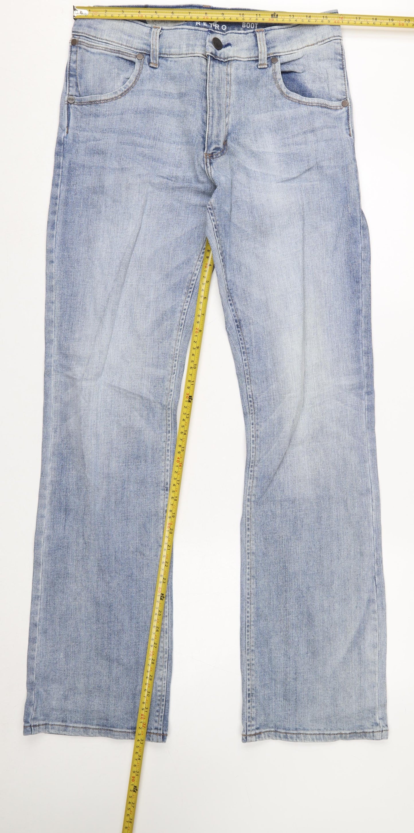 Wrangler Retro Slim Boot Light Blue Men's Jeans 30x34 Denim Classic