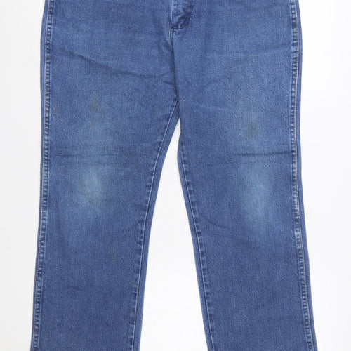 Wrangler Men's Blue Regular Fit Straight Leg Denim Jeans 36x30