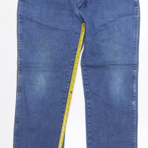 Wrangler Men's Blue Regular Fit Straight Leg Denim Jeans 36x30