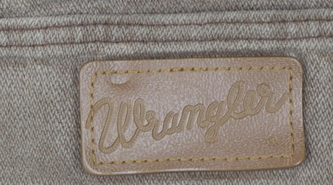 Wrangler Men's Beige Straight Leg Jeans 35x30 Cotton Denim Classic Fit