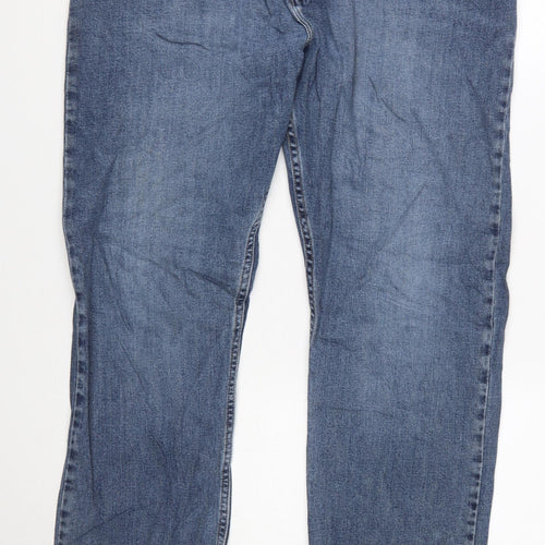 Wrangler Men's Blue 40x32 Straight Fit Denim Jeans