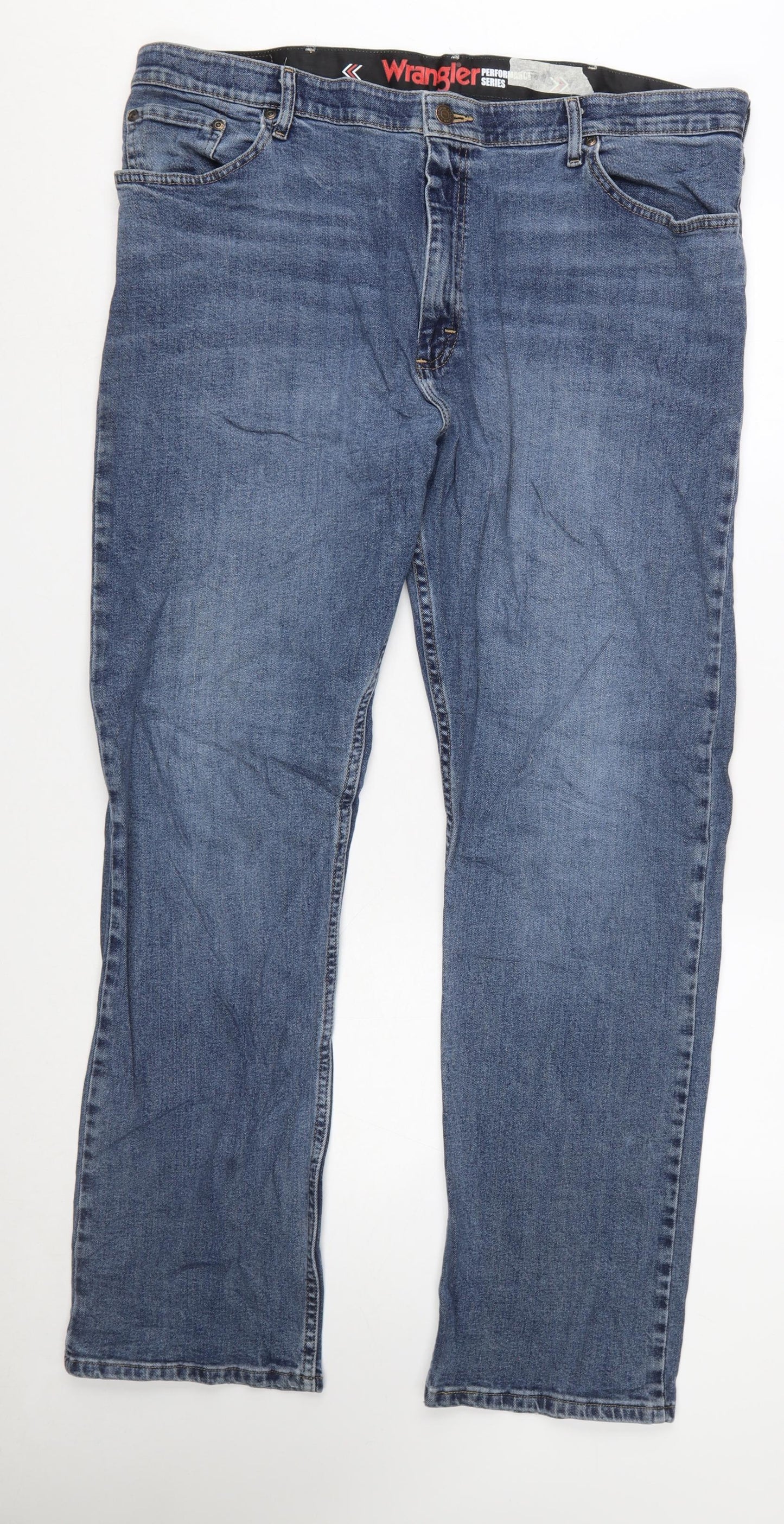 Wrangler Men's Blue 40x32 Straight Fit Denim Jeans