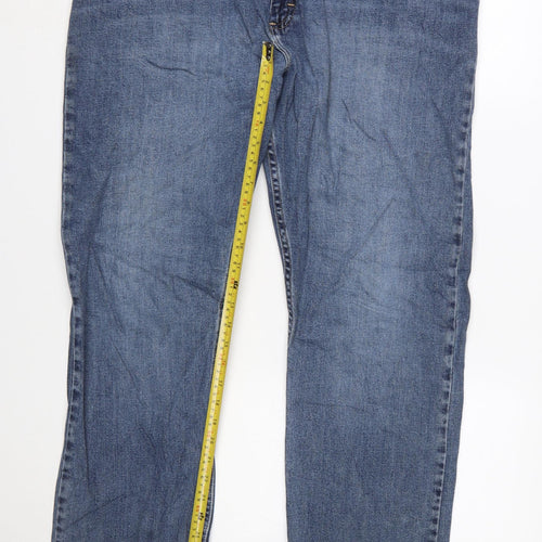 Wrangler Men's Blue 40x32 Straight Fit Denim Jeans