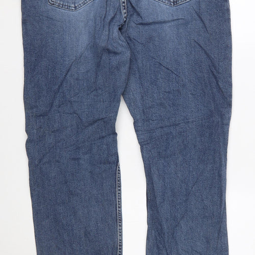 Wrangler Men's Blue 40x32 Straight Fit Denim Jeans