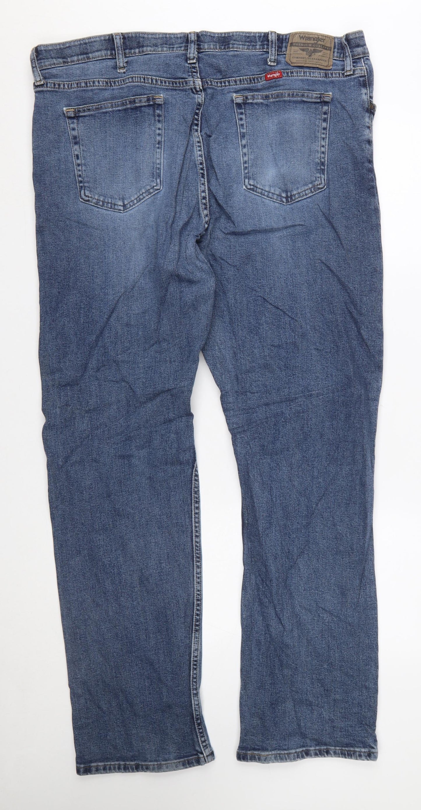 Wrangler Men's Blue 40x32 Straight Fit Denim Jeans