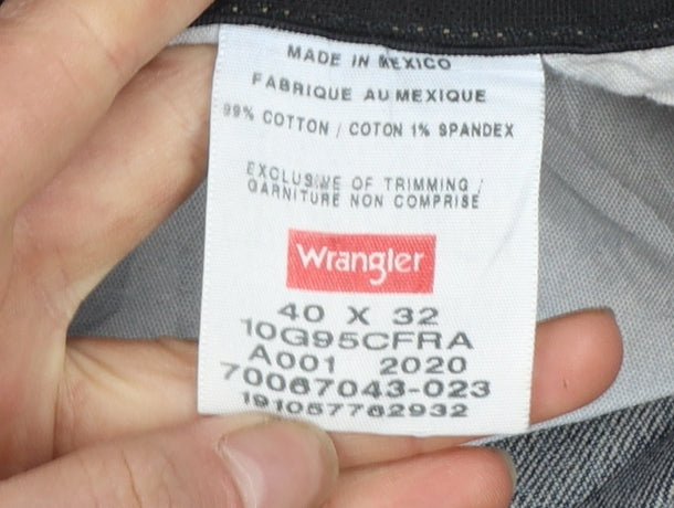 Wrangler Men's Blue 40x32 Straight Fit Denim Jeans