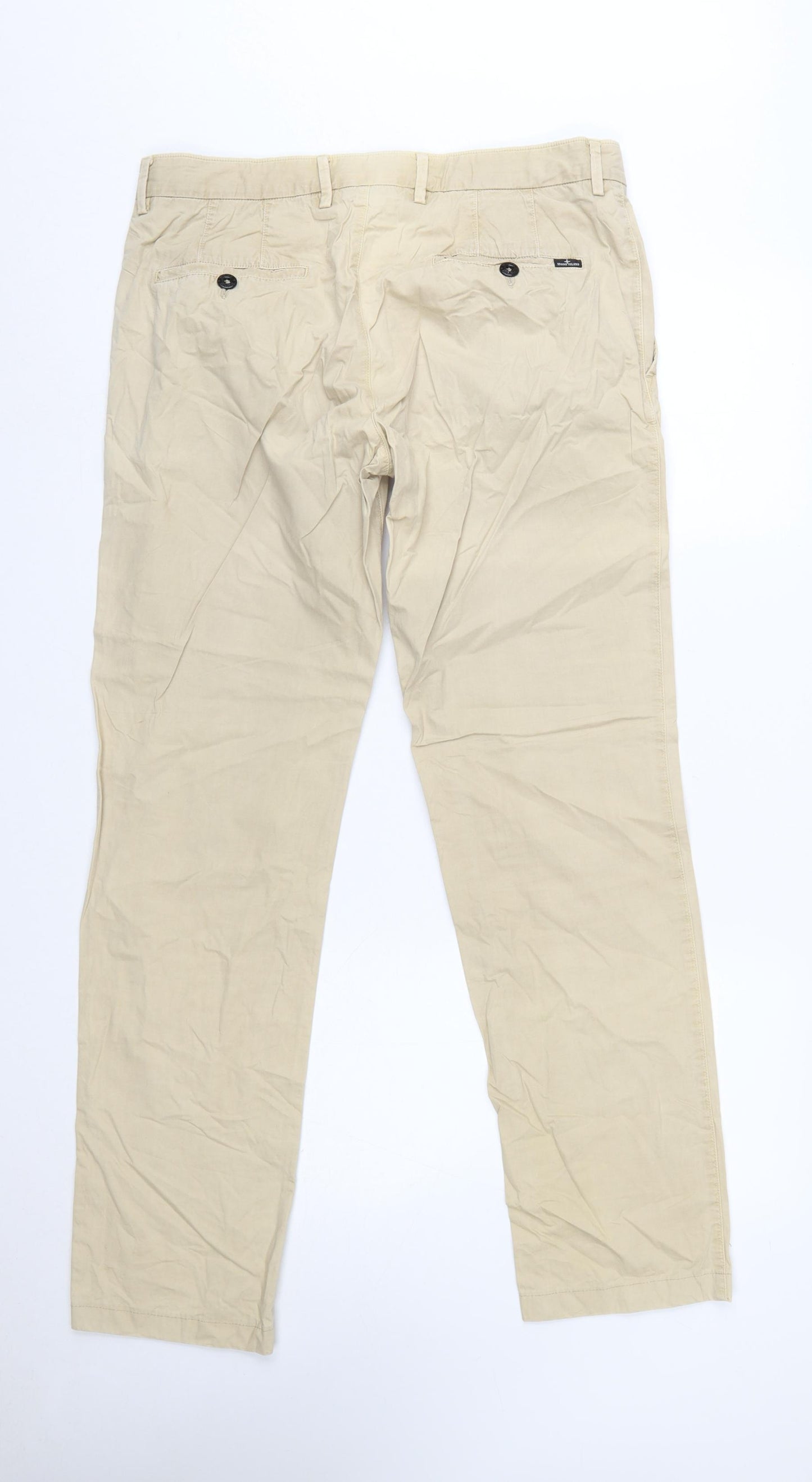 Stone Island Men's Beige Chino Trousers Slim Fit W33 L34