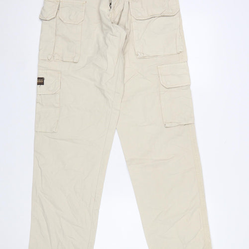 Heavy Jeans Men’s Beige Cargo Trousers Outdoor Style M Regular Fit