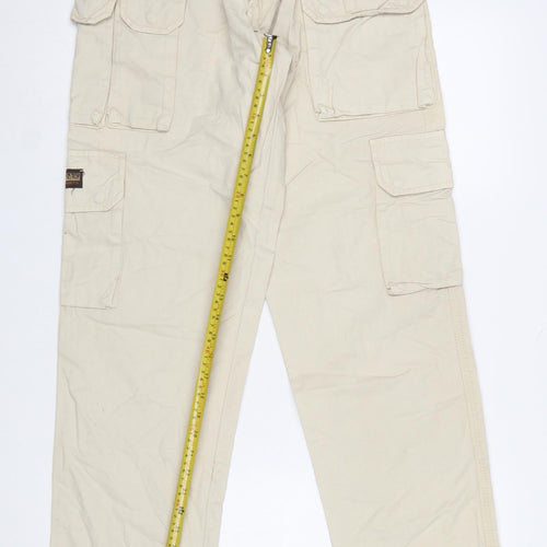 Heavy Jeans Men’s Beige Cargo Trousers Outdoor Style M Regular Fit