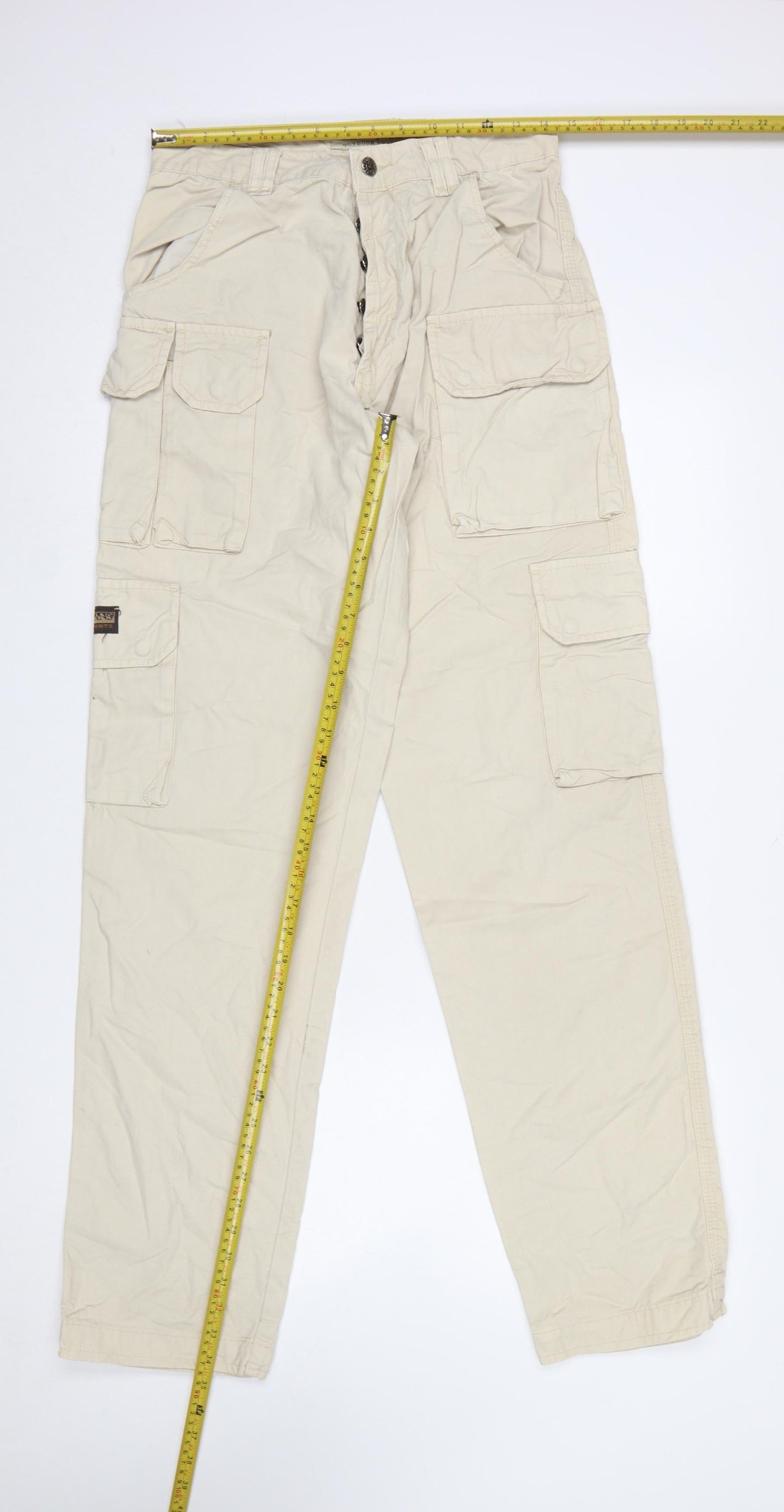 Heavy Jeans Men’s Beige Cargo Trousers Outdoor Style M Regular Fit