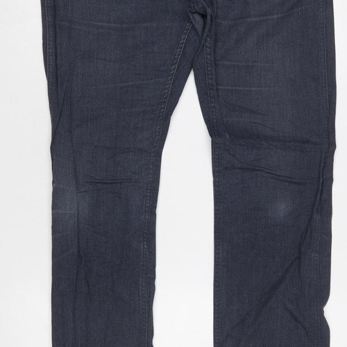 Hugo Boss Men's Blue Straight Fit Stretch Denim Jeans 34/34