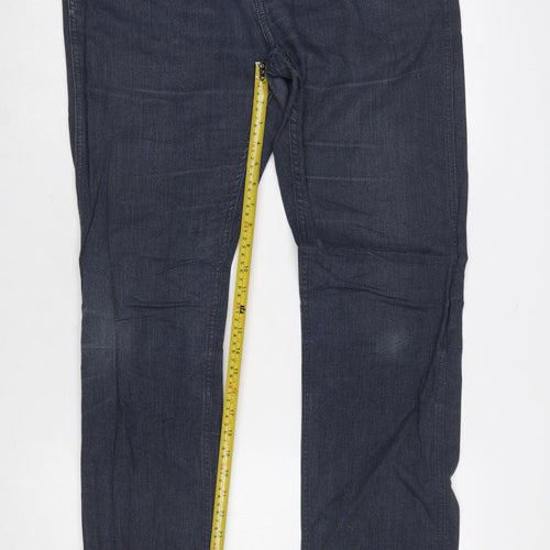 Hugo Boss Men's Blue Straight Fit Stretch Denim Jeans 34/34