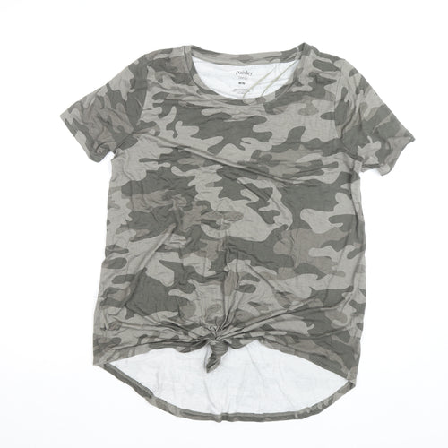 Paisley Sky Women's Green Camouflage Knot Hem Maternity T-Shirt - Size M