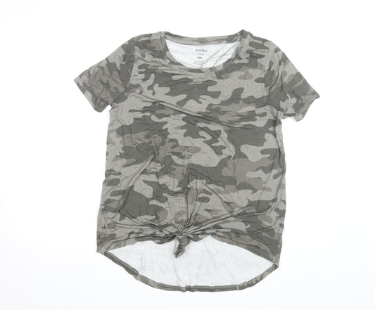 Paisley Sky Women's Green Camouflage Knot Hem Maternity T-Shirt - Size M