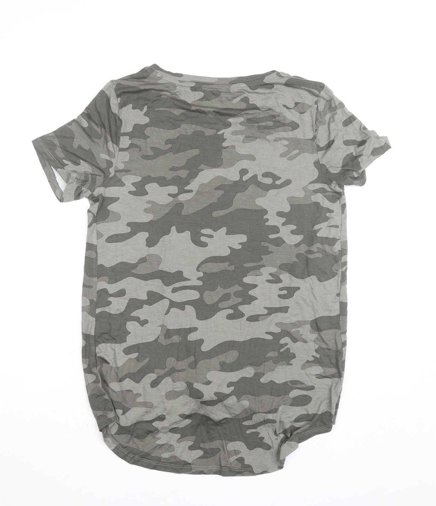 Paisley Sky Women's Green Camouflage Knot Hem Maternity T-Shirt - Size M
